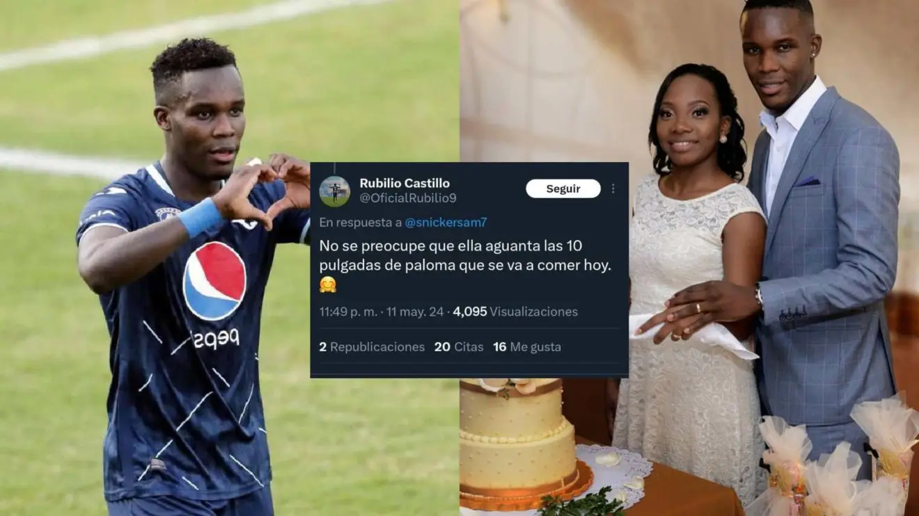 El jugador Rubilio Castillo , responde agresivo en cuenta X expresando que su esposa si soporta sus “pulgadas de amor”